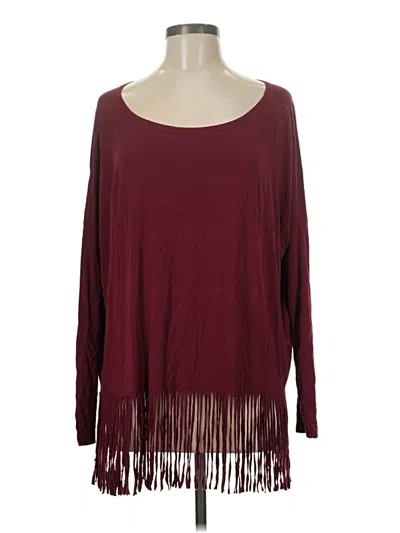Pre-owned Piko Long Sleeve Blouse In Burgundy