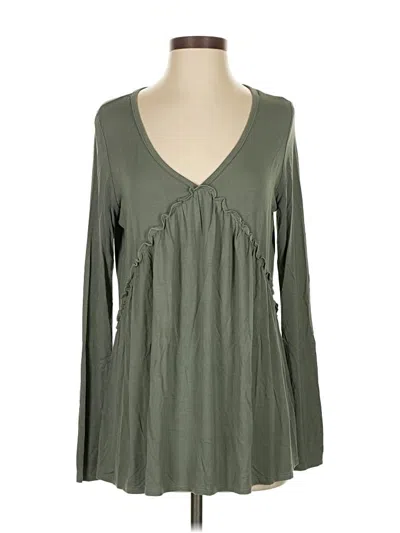 Pre-owned Piko Long Sleeve Blouse In Green