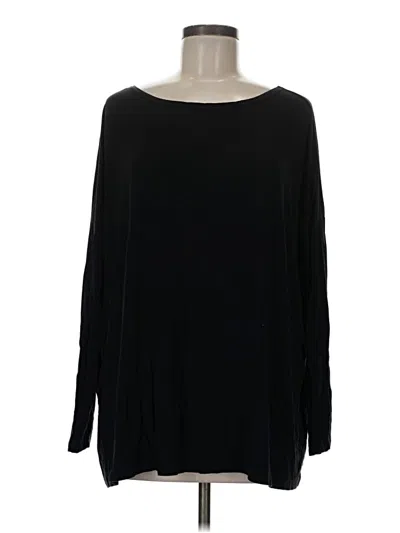 Pre-owned Piko Long Sleeve Top Black Boatneck Tops