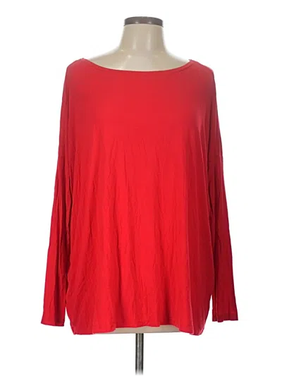 Pre-owned Piko Long Sleeve Top Red Boatneck Tops