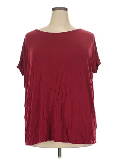Pre-owned Piko Short Sleeve Blouse In Burgundy