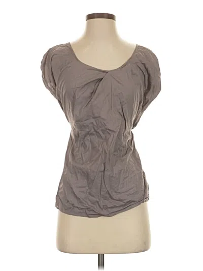 Pre-owned Piko Short Sleeve Top Gray Scoop Neck Tops