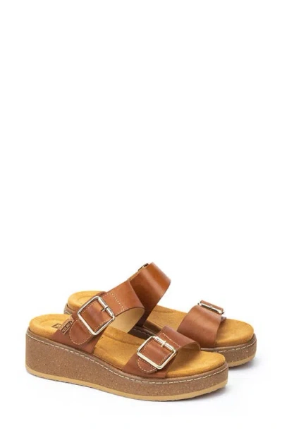 Pikolinos Alzira Platform Wedge Sandal In Brandy