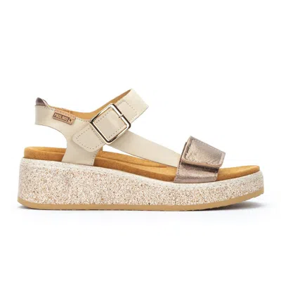 Pikolinos Alzira W9d-1527c1 Sandal Womens Marfil Leather Wedge Zogg2960 In Multi