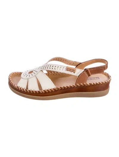 Pre-owned Pikolinos Leather Colorblock Pattern Slingback Sandals