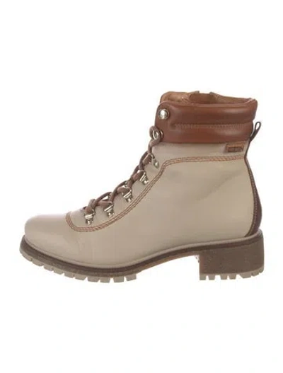 Pre-owned Pikolinos Leather Combat Boots In Neutrals