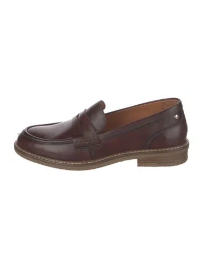 Pre-owned Pikolinos Leather Loafers In Burgundy