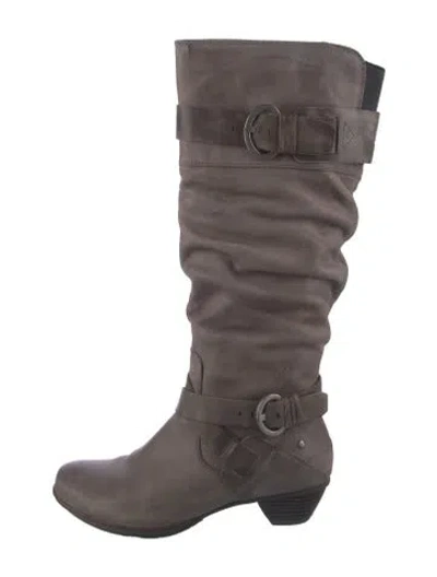 Pre-owned Pikolinos Leather Slouch Boots In Grey