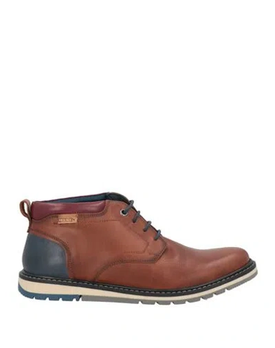 Pikolinos Man Ankle Boots Brown Size 6 Leather