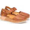 Pikolinos Marina Wedge Flat In Brandy