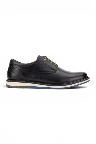 Pikolinos Men's Blue Leather Lace-up Smart Shoes - Berna In Black