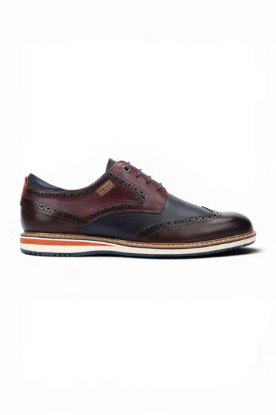 Pikolinos Men's Brown Burgundy Leather Brogue Lace-up Oxford Shoes - Avila