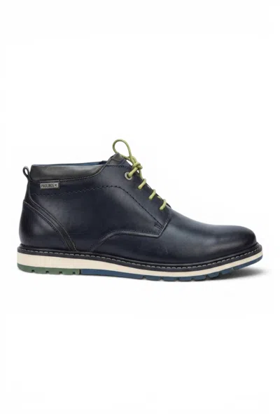 Pikolinos Men's Brown Leather Lace-up Ankle Smart Boots - Berna In Blue