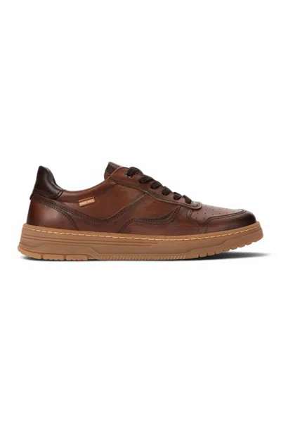 Pikolinos Men's Brown Leather Sneaker Trainers Lace-up Sports Shoes - Salinas