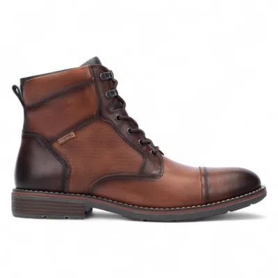 Pikolinos Men's Cuero Brown Leather Zip & Lace Up Ankle Boots - York In Multi