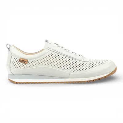 Pikolinos Men's White Leather Elastic Slip-on Sneaker Trainers Shoes - Liverpool