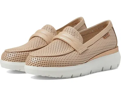 Pikolinos Rueda Loafers Women's -10 Beige Leather Platform Shoes Ver226 In Brown