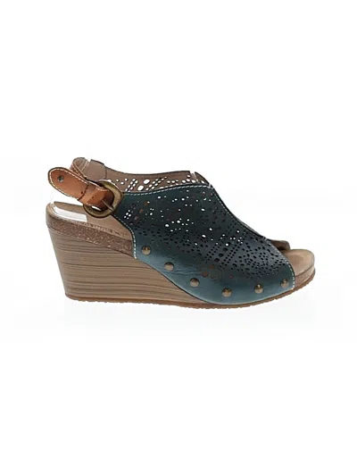 Pre-owned Pikolinos Wedges In Teal
