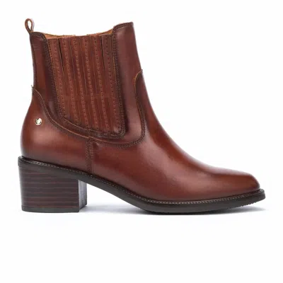 Pikolinos Women's Bacarot Leather Ankle Boots In Cognac In Brown