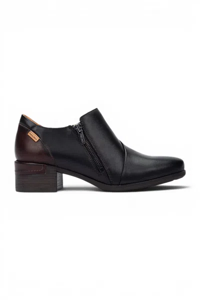 Pikolinos Women's Black Leather Low Heel Shoes - Malaga