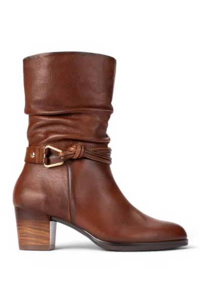 Pikolinos Women's Brown Leather Mid-calf High Boots - Zamora