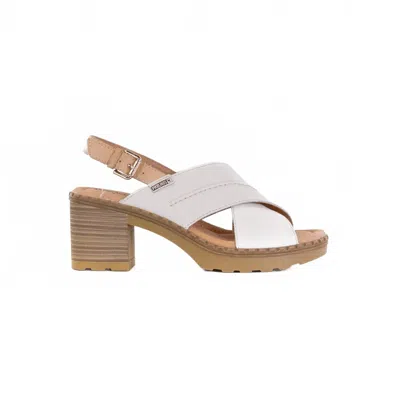 Pikolinos Women's Canarias Mid Heel Sandals In Nata Leather In Multi