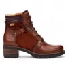 Pikolinos Women's Forest Brown Leather Zip & Lace Up Heel Ankle Boots - San Sebastián In Multi