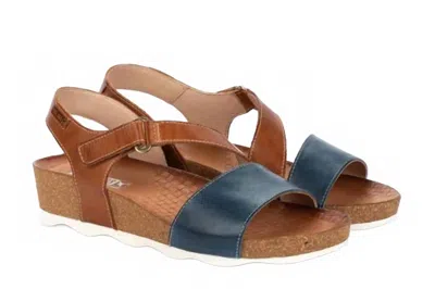 Pikolinos Women's Mahon Wedge Sandal In Sapphire In Brown