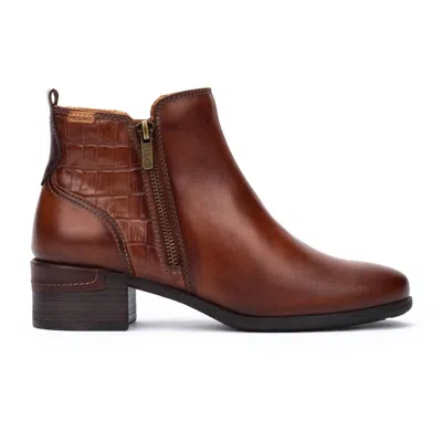Pikolinos Women's Malaga Heeled Ankle Boots With Zip In Brown