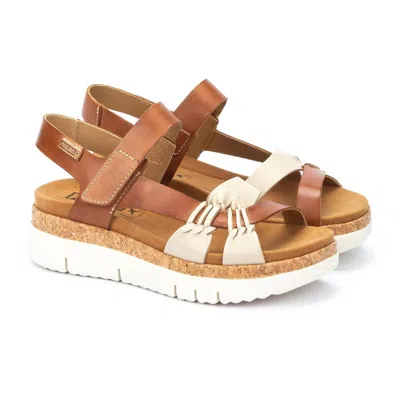 Pikolinos Women's Palma Sandal In Marfil/brandy In Multi