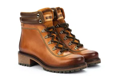Pre-owned Pikolinos Women  Aspe Lace Up Leather Boots Casual Hikers In Brown