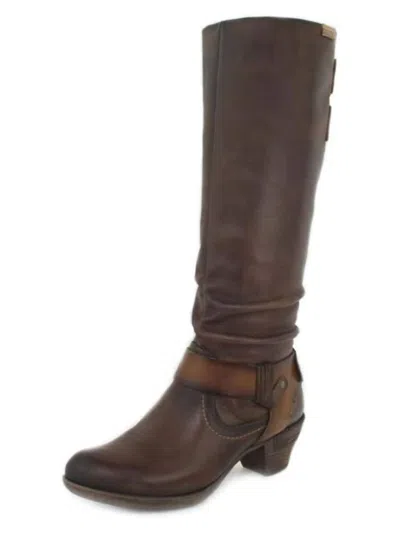 Pikolinos Women's Rotterdam Over The Knee Boot In Chocolate In Gold