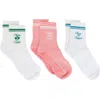 Pilates University 1883 Assorted 3-pack Country Club Nonslip Grip Crew Socks In Multi