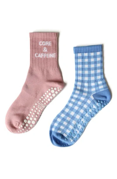 Pilates University 1883 Martha's Vineyard Nonslip Grip Crew Socks In Multi