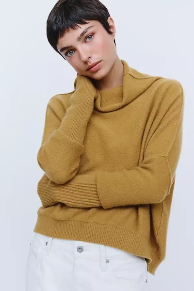 Pilcro 100% Cashmere Turtleneck Sweater In Beige