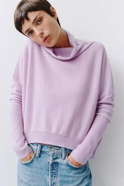 Pilcro 100% Cashmere Turtleneck Sweater In Purple