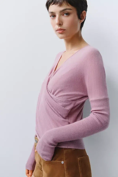 Pilcro 100% Cashmere Twist Sweater In Pink