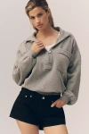 Pilcro 100% Cotton Button-front Popover Top In Gray