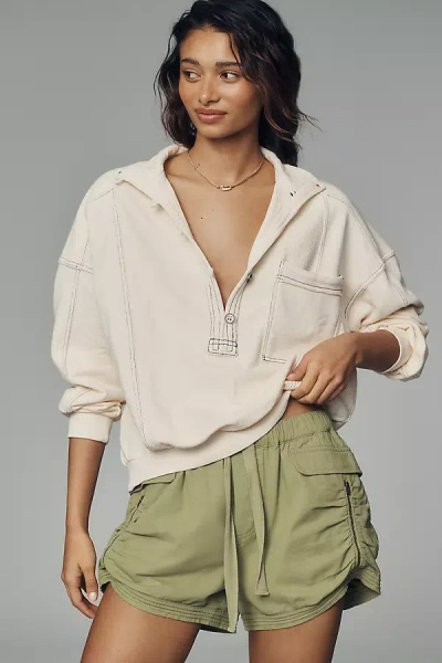 Pilcro 100% Cotton Button-front Popover Top In White