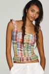 Pilcro 100% Cotton Fitted Button Front Top In Multi