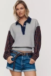 Pilcro 100% Cotton Mixed Knit Pullover In Multi