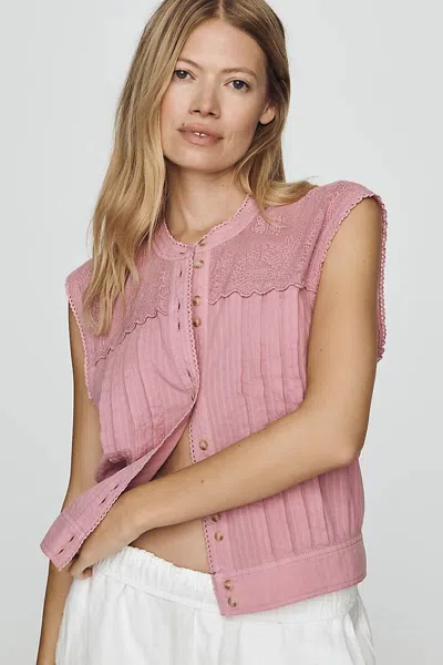 Pilcro 100% Cotton Pintucked Blouse In Multi