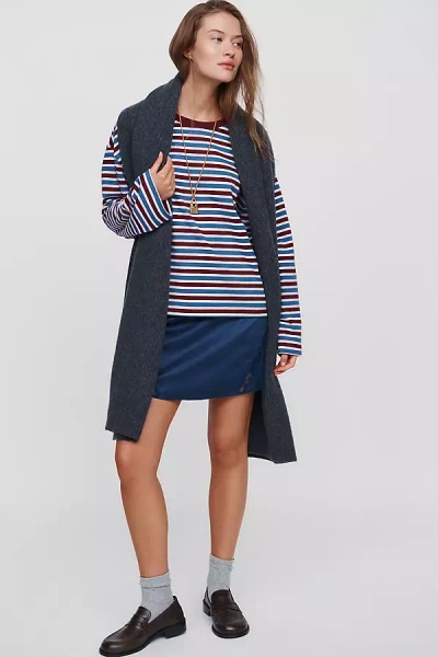 Pilcro 100% Cotton Striped Crew Neck Tee In Blue