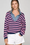 Pilcro 100% Cotton Twofer Collared Sweater In Multi