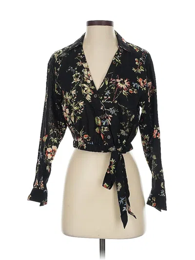 Pre-owned Pilcro 3/4 Sleeve Blouse In Black