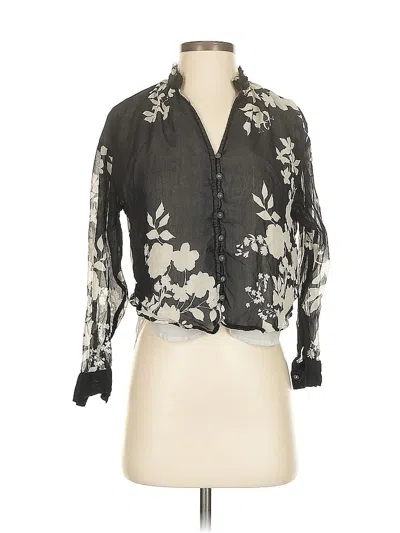 Pre-owned Pilcro 3/4 Sleeve Blouse In Black
