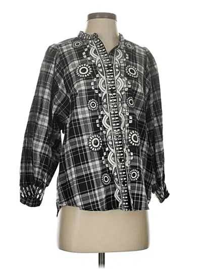 Pilcro 3/4 Sleeve Blouse In Black