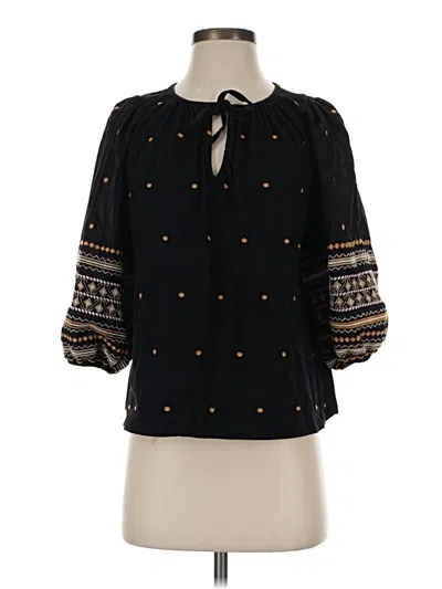 Pre-owned Pilcro 3/4 Sleeve Blouse In Black