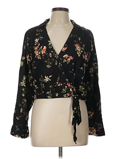 Pre-owned Pilcro 3/4 Sleeve Blouse In Black