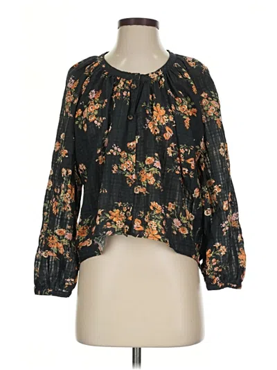 Pre-owned Pilcro 3/4 Sleeve Blouse In Black